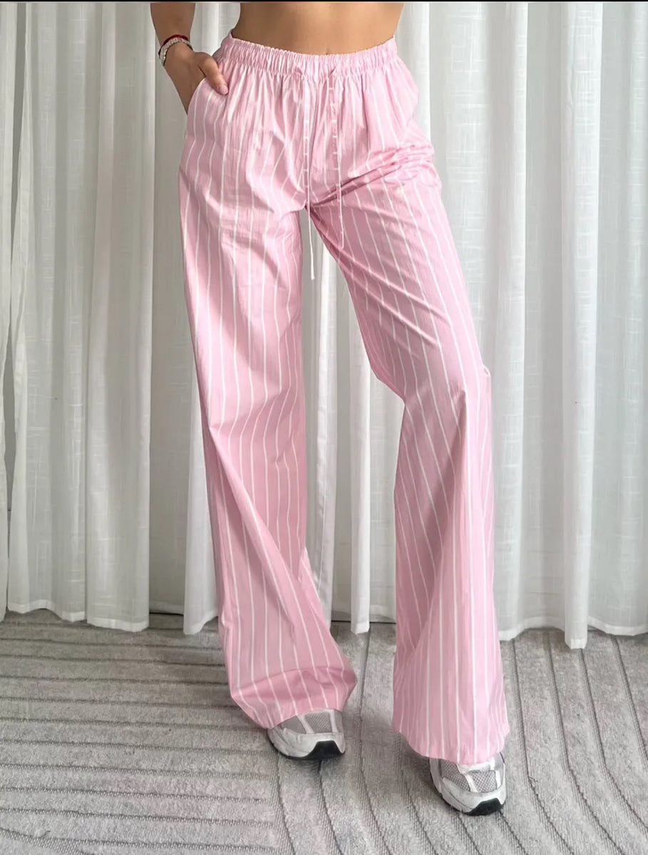 The Mia Trousers - Pink Stripe